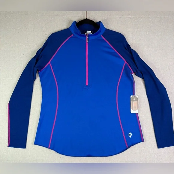 J104 Jofit Blue and Pink Long Sleeve Top - Picture 1 of 9
